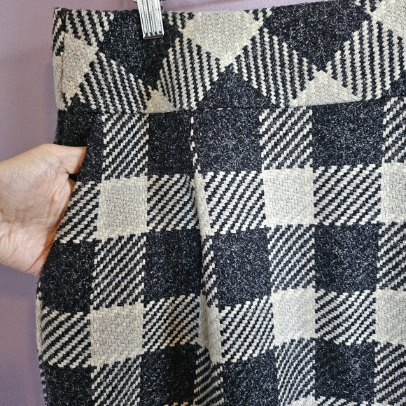 Talbots Vintage Plaid Woven Tweed Metallic Acrylic Wool Blend A-Line Skirt - Picture 4 of 14